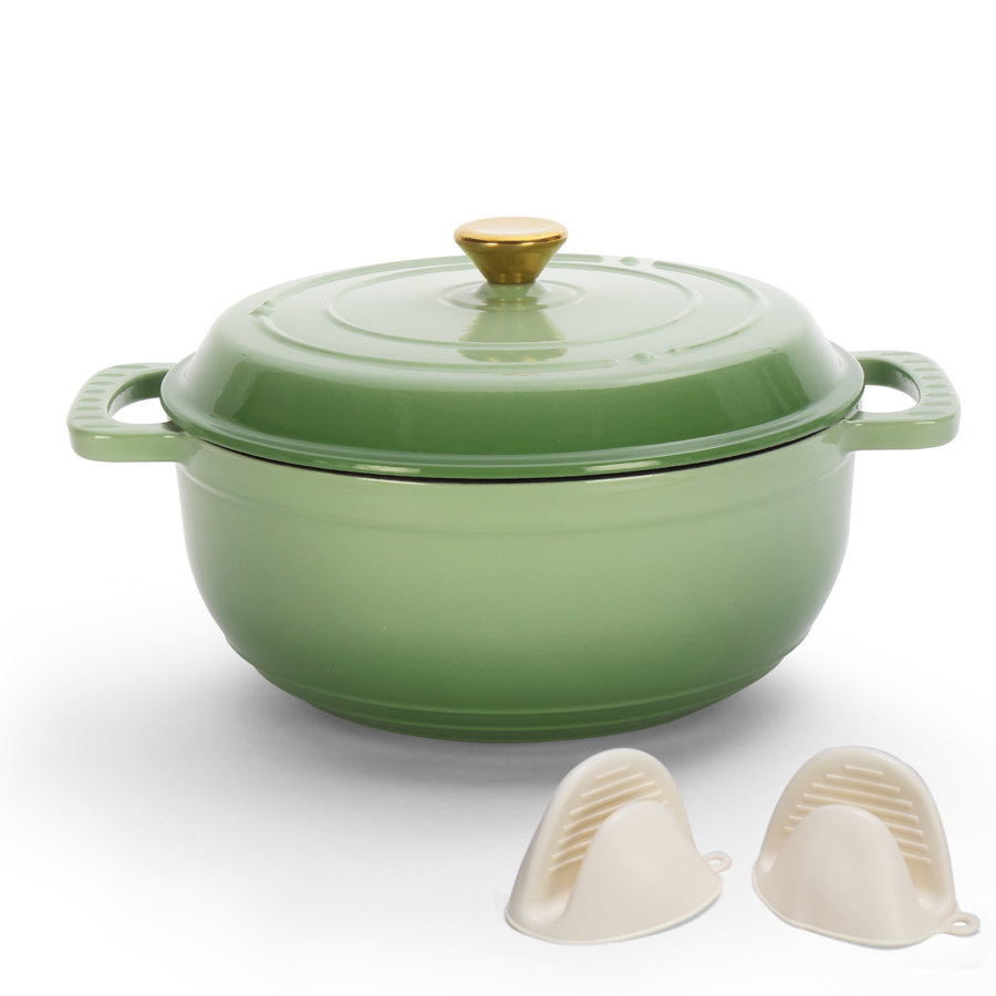 Enameled Cast Iron Round Dutch Oven With Lid